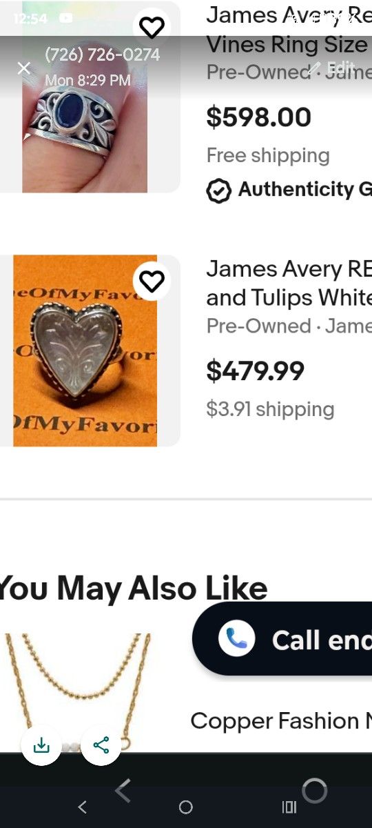 James Avery Retired Silver Ring