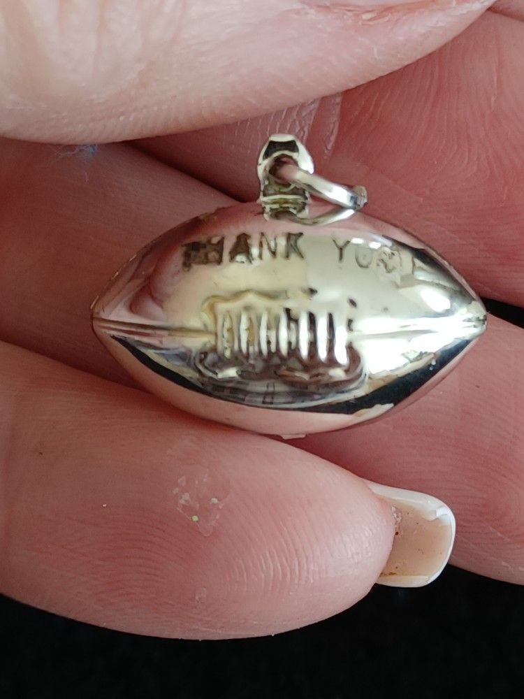 Vtg.sterling Silver 925- Football Pendant