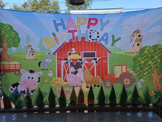 Farm house Happy birthday backdrop