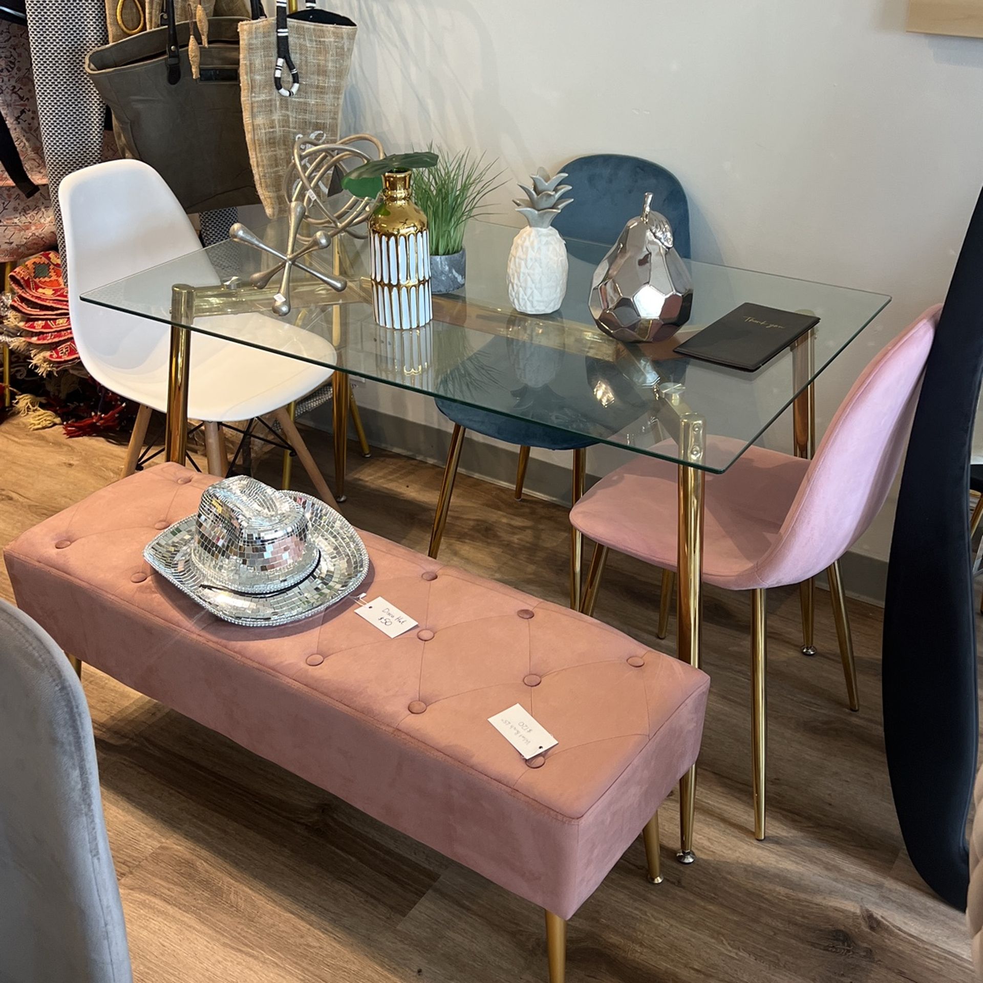 Gold Glass Luxury Dining Table Set