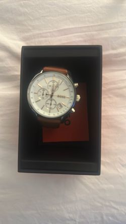 Hugo boss Watch (brown Leather W/ A White Face)