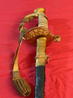 Antique US Civil War Navy Officer's Sword with Bullion Sword Knot and Scabbard