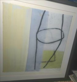 Untitled I by Sybille Hassinger-German Artist Abstract lithograph print framed 28" square in VG condition
