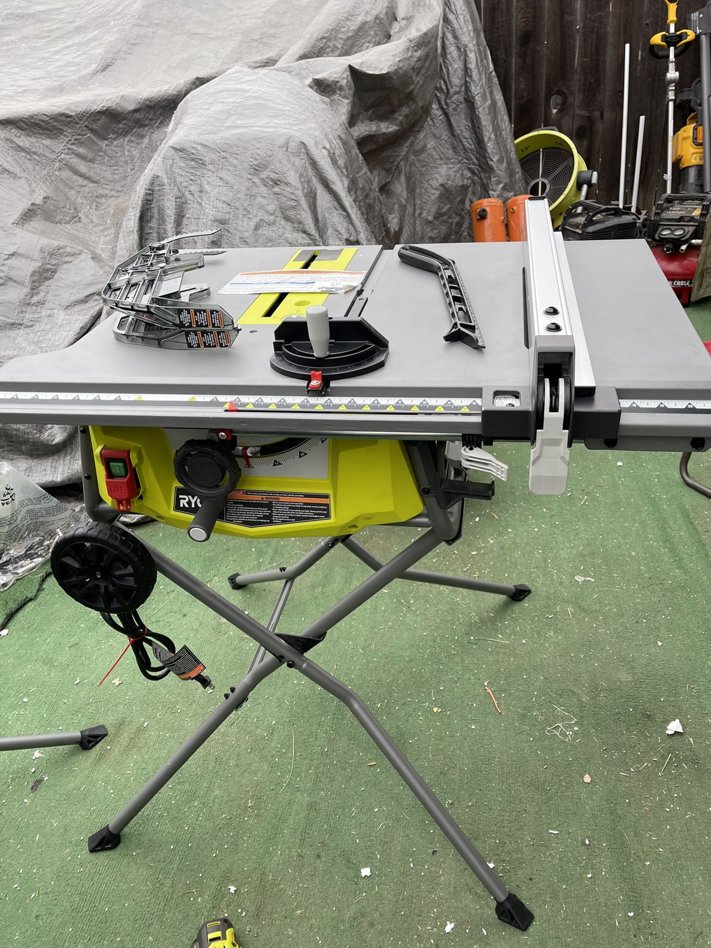 RYOBI 15 Amp 10 in. Expanded Capacity Portable Corded Table Saw With Rolling Stand