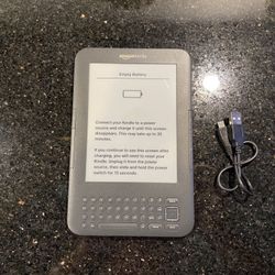 Amazon Kindle Keyboard 3rd Gen. (D00901) Gray with Charge Cord (not charging)