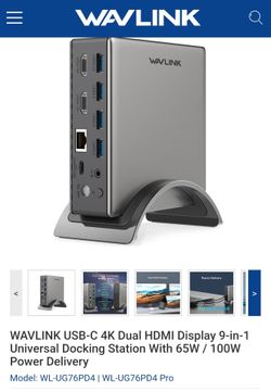 Wavlink USB-C 4K Dual HDMI Docking Station