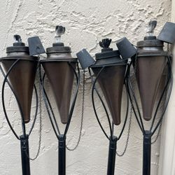 Tiki Torches Metal Set of 4