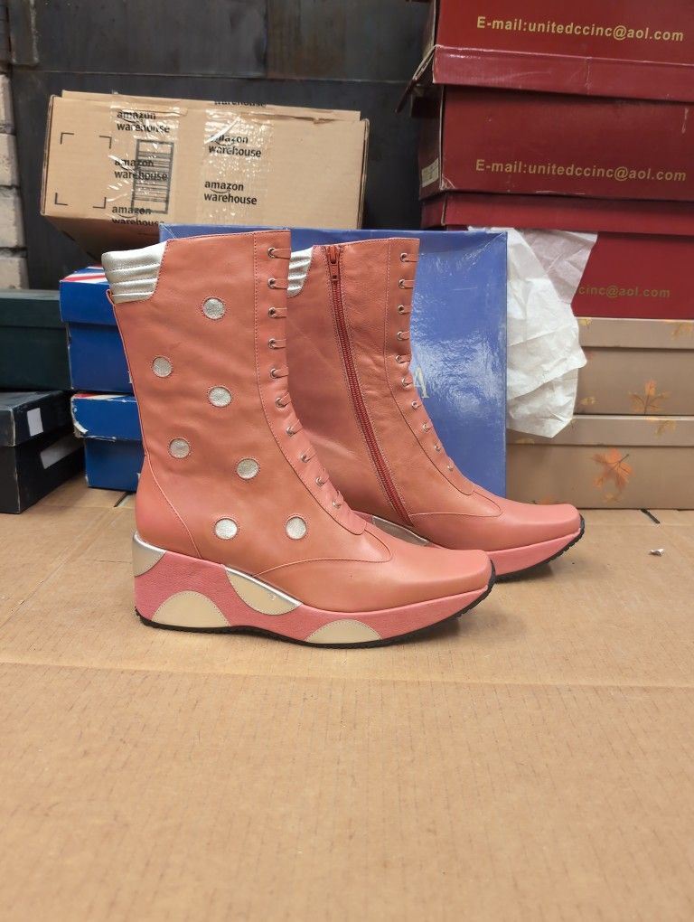 Fabilova Pink Platform Boots