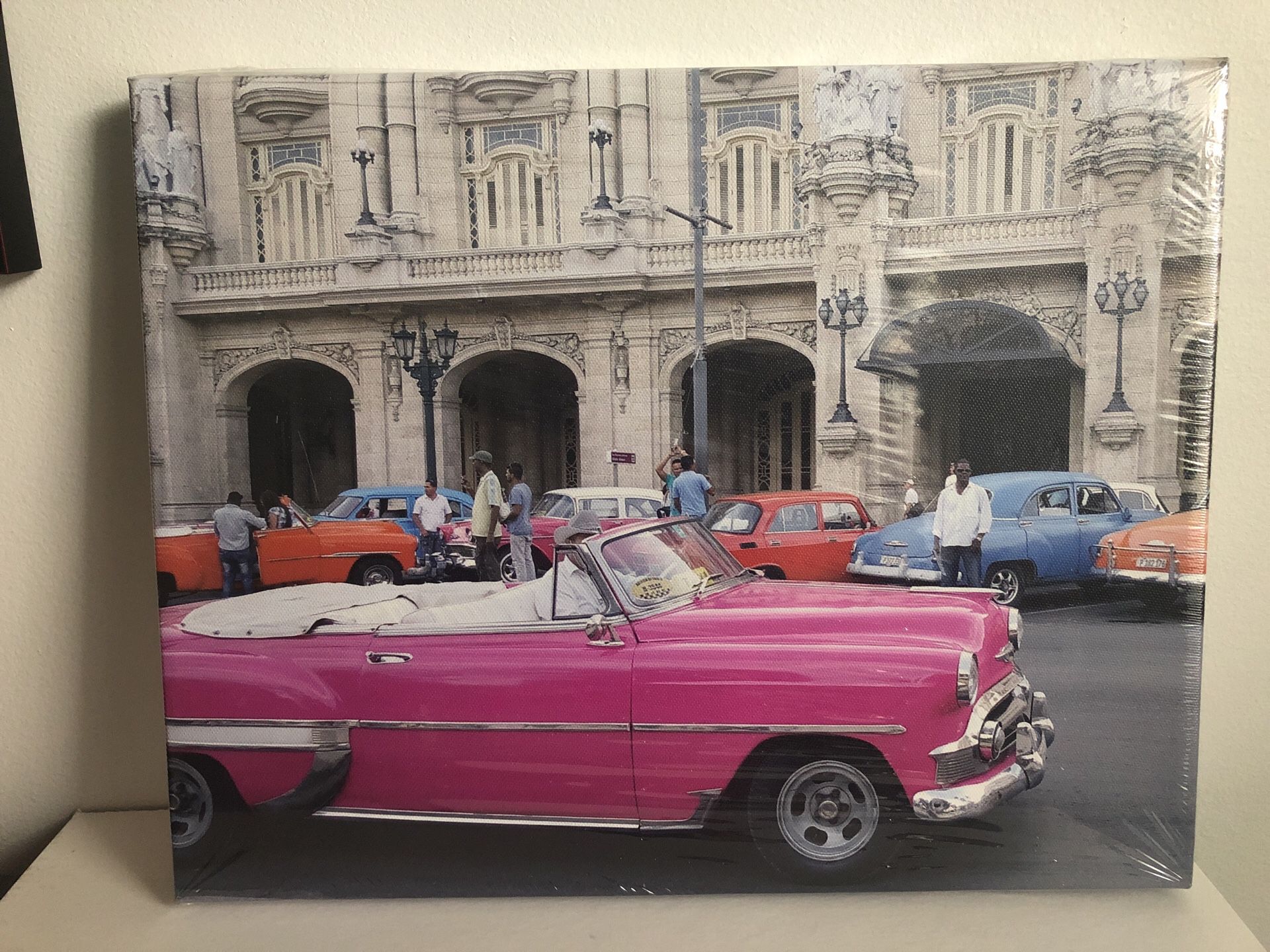 Canvas Photo Printed Cuba Classic Cadillac Car Wall Art