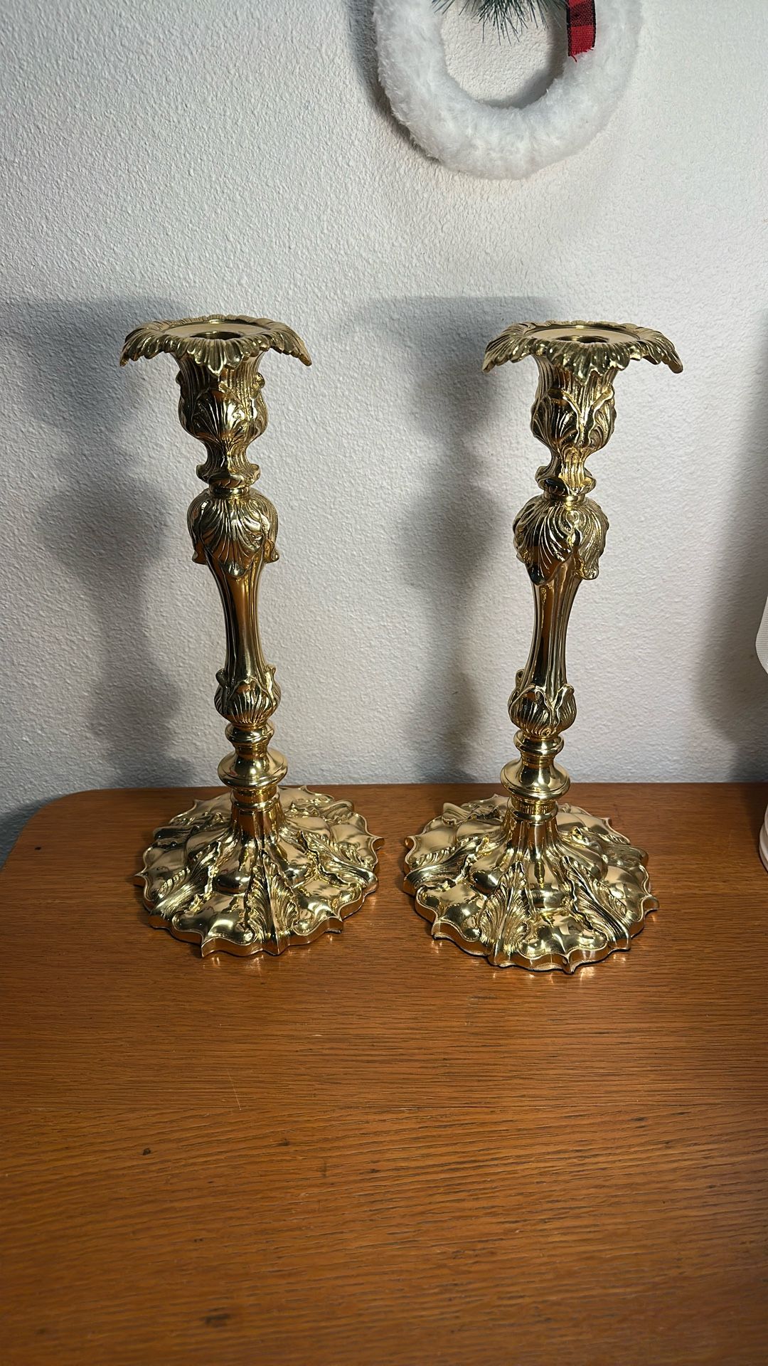 Stunning Vintage Solid Brass Pillars 12" Tall