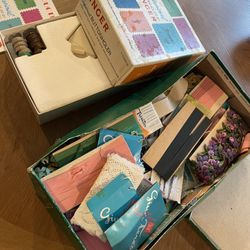 Sewing Supplies And Singer Button Holder