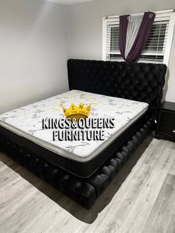 New king bed frame with mattress
