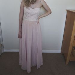Blush pink bridesmaid/prom dress