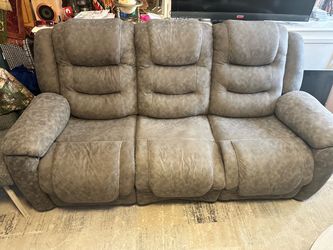 Gray Reclining Sofa 3-Seater