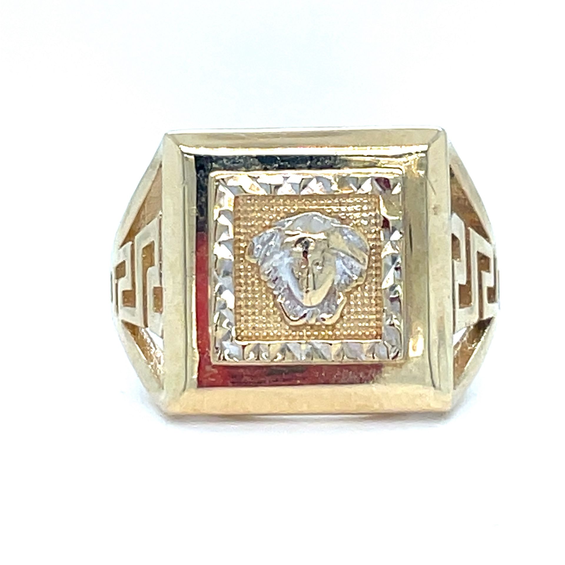 10Kt Yellow Gold Versace Style Ring 3.20g Size 7.5 194741