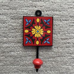 Floral / Geometric Red Colorful Wall Hook
