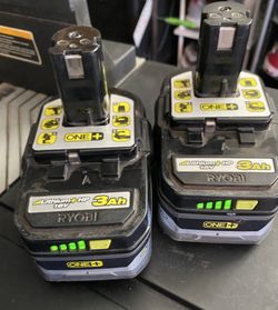 2 ryobi 3 amp hour batteries