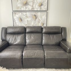 Sofa En Cuero Reclinable