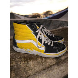Vans Sk8 Hi Racing Yellow Black Lightning Bolt 721454 Size 9 Men's 10.5 Women's