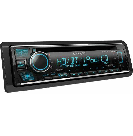 Kenwood KDC-BT778HD Single DIN Bluetooth CD Car Stereo Receiver with Amazon Alexa Voice Control | LCD Text Display | USB & Aux Input


