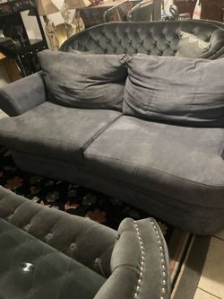 blue grayish couch