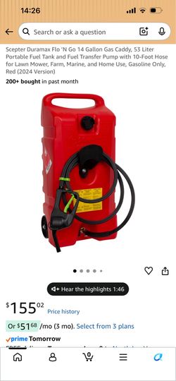 14-Gallon Flo N’ Go Fuel Caddy – Includes Approx. 8 Gallons of Gas