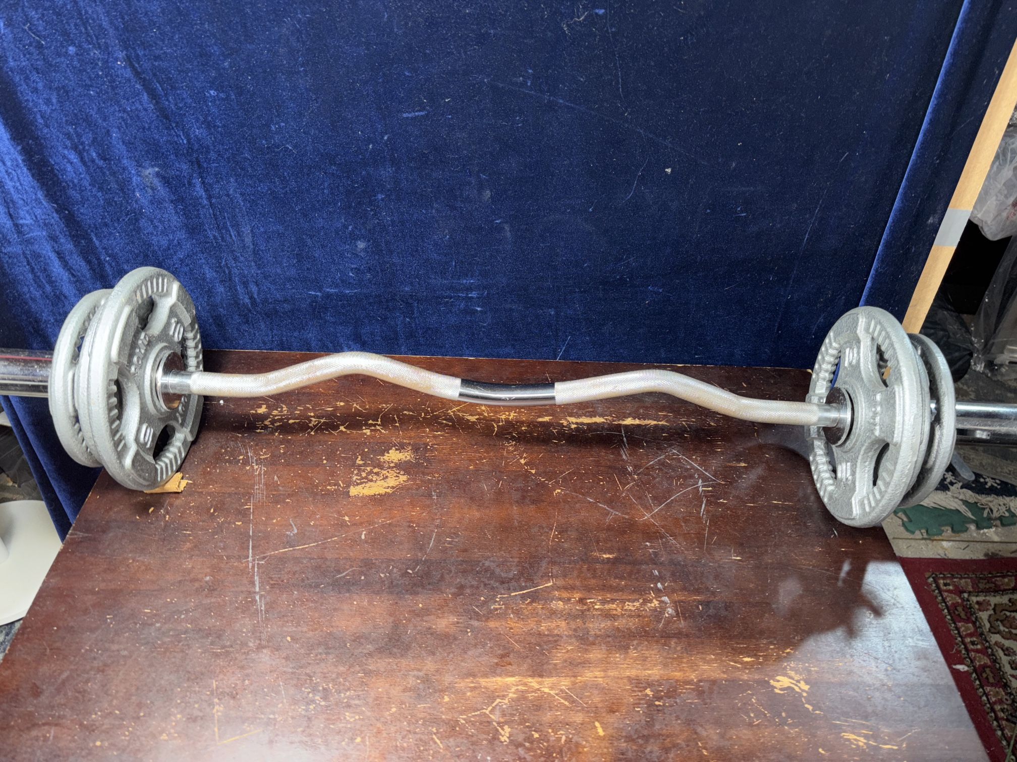 Olympic Curl Bar With 40 Lbs Of Plates