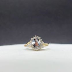 14k Solid gold Virgen María Ring