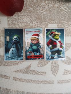 3 1 gram silver bars with commemerative Xmas trump cards