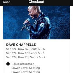 Dave Chappelle Tickets Chase Center 100% Authentic 