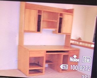 Solid Oak Computer Desk