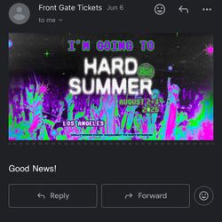 Hard Summer GA ticket 