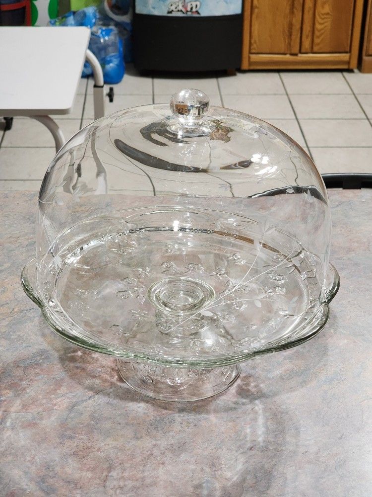 Tall Princess House Glass Cake Holder