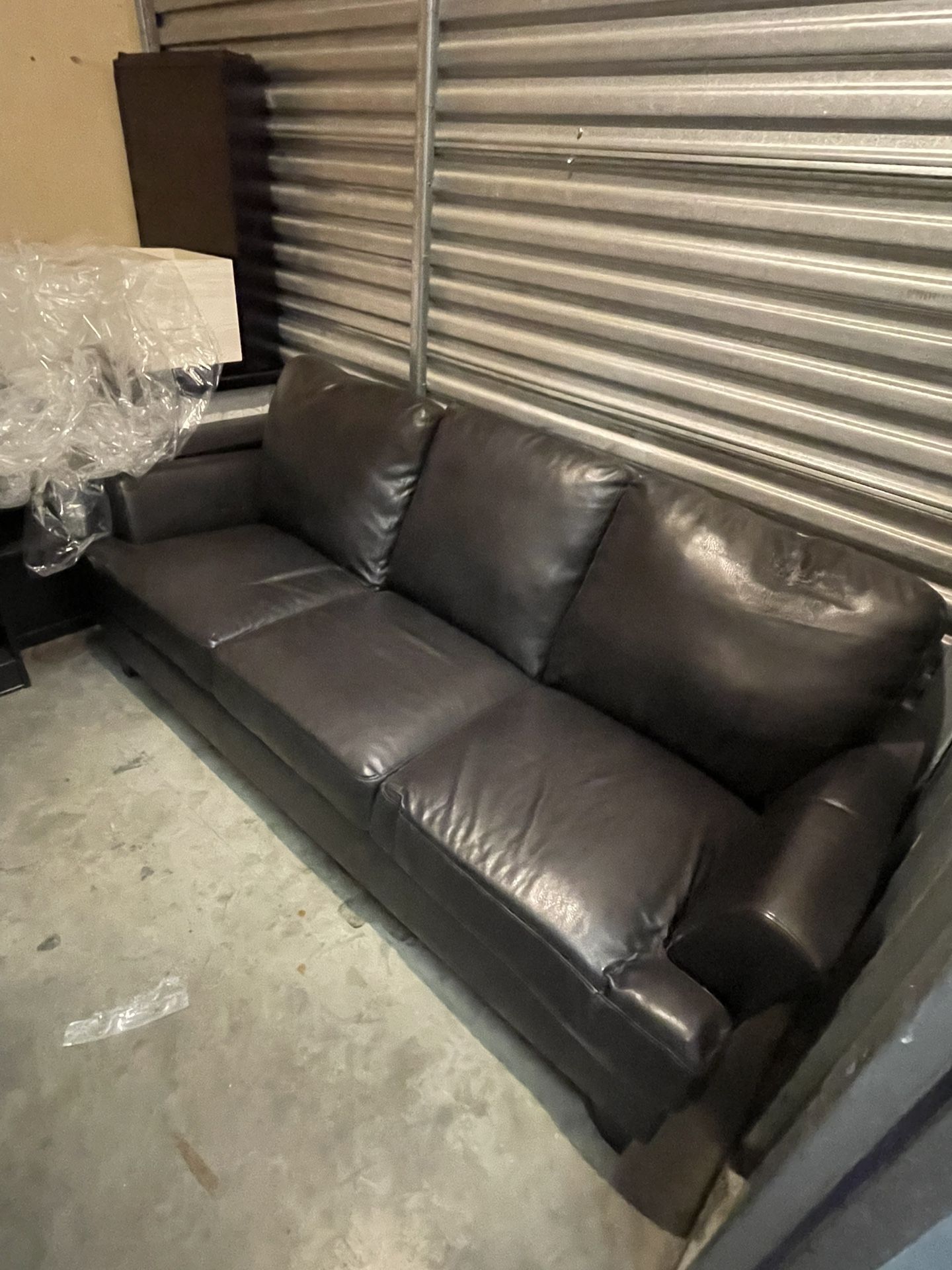 Black Italian Leather Couch Sofa