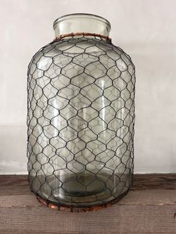 Wire Wrapped Glass Vase