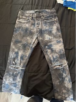 Purple tie dye jeans