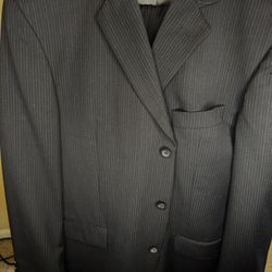 Men’s Black Pinstripe Suit -Like New! Classic Fit