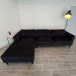 Sectional Couch From City Furniture Black Microfiber CHAISE LEFT - FREE DELIVERY