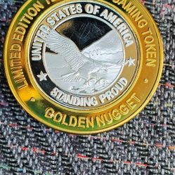 GOLDEN NUGGET LIMITED EDITION TEN DOLLAR GAMING TOKEN .999 FINE SILVER COIN. GOLDEN NUGGET LIMITED EDITION TEN DOLLAR