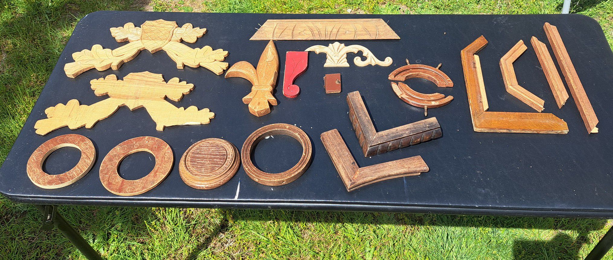 19 Unique Salvaged Wood Piece Parts Art Craft Supplies Project Woodworking Clock Case