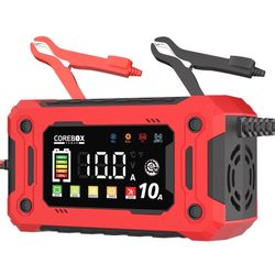 10-Amp Car Battery Charger,Support 1A 6A 0-10A,Trickle Charger for Car Battery 12v,Fast Battery Chargers Automobile 12volt,Smart Lifepo4,AGM,Lithium B