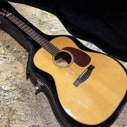 Fender GA-43S RARE Natural Gloss 100% Solid Spruce & Mahogany OM Model