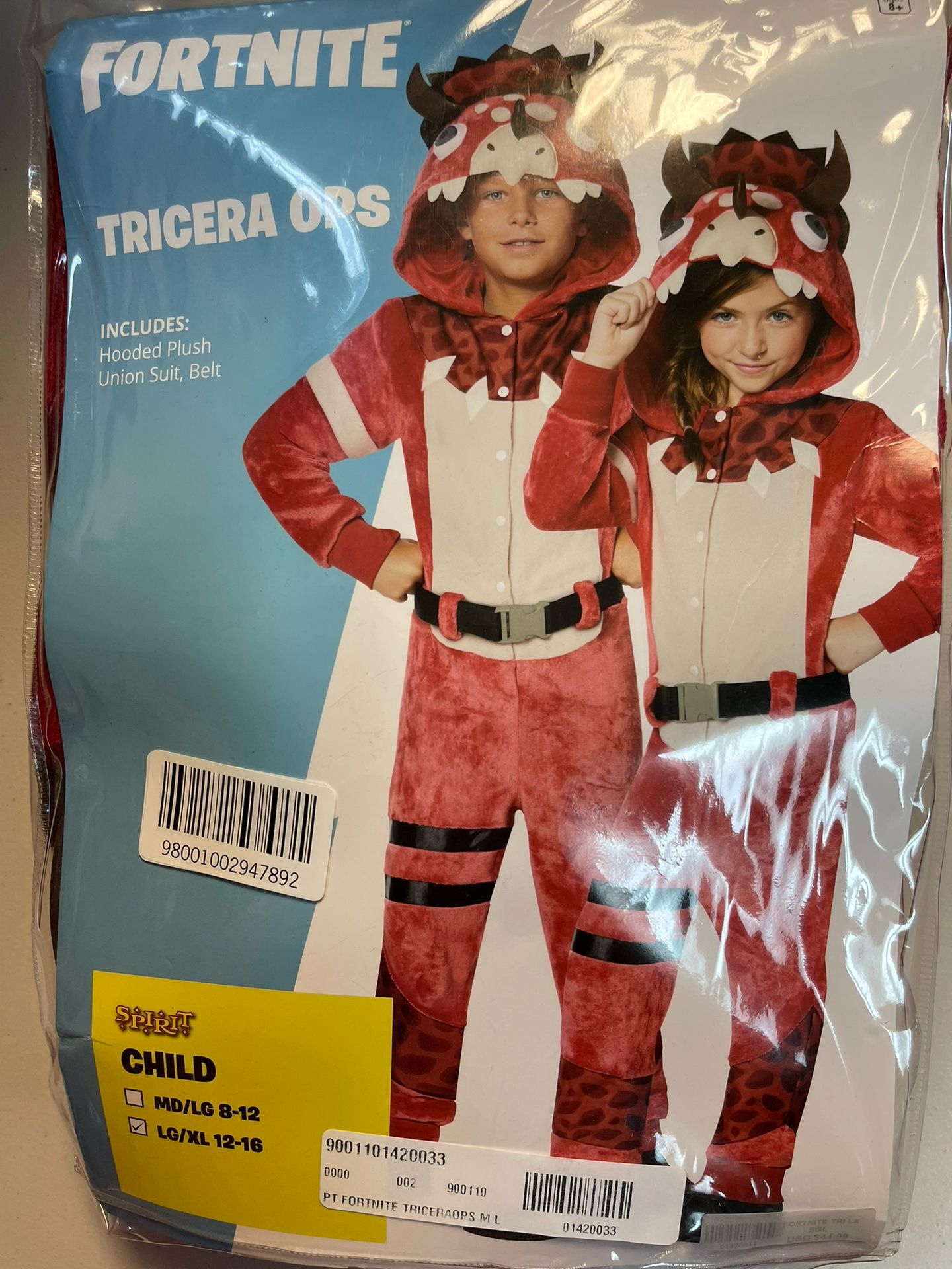 Kids Fortnite Halloween Costume Tricera Ops Size XL 12-16