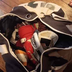 Hockey Bag And Gloves And Gear