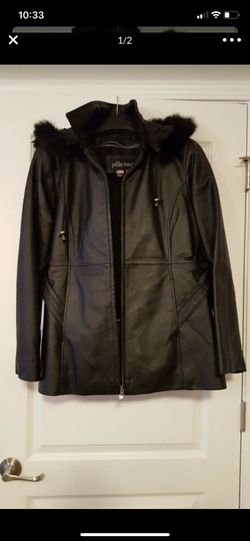 Black. Leather jacket