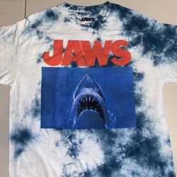 Kohls JAWS Short sleeve tie dye blue shirt Amity Island WOMENS medium