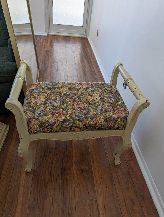 Floral Wood Bench