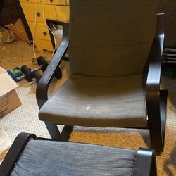 IKEA poang Chair With Ottoman