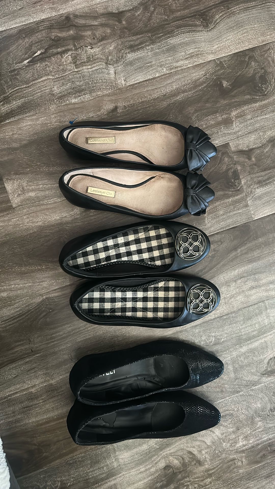 Black Flats Ballerina Shoes 