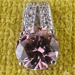 Pink Sapphire Silver Pendant